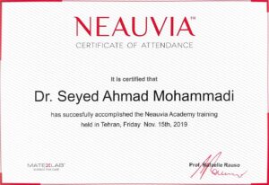 certificate of NEAUVIA Filler - organic. Cilt gençleştirme modern yöntemlerle
